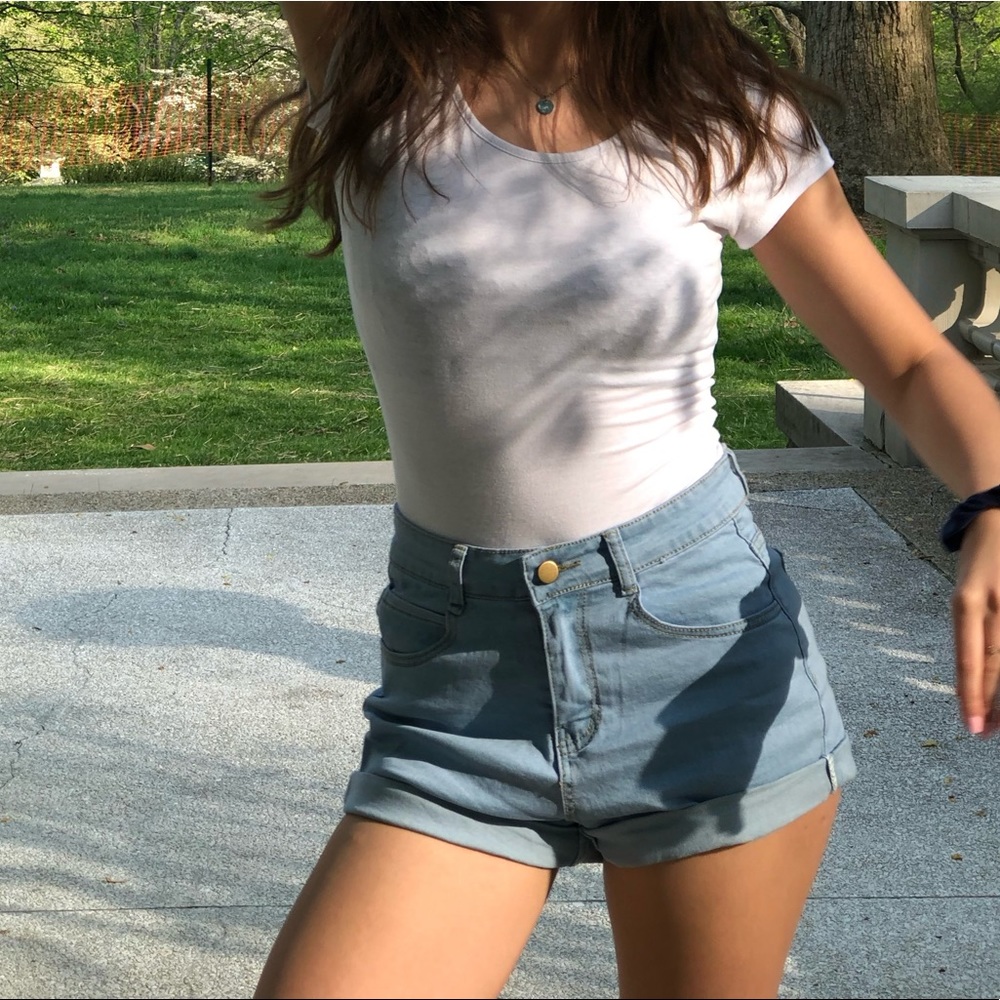 Light Blue High Waisted American Eagle Jean Shorts